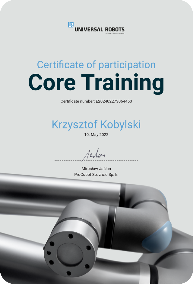 Certyfikat COBOT